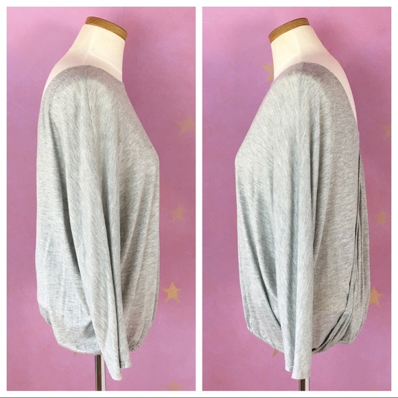 Soft Joie Foil Liza Top Grey XS Oversized Jersey Knit Dolman Sleeves - Picture 4 of 8